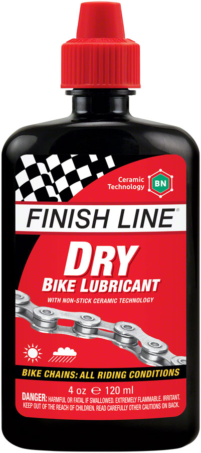 Finish Line Dry Bike Lubricant w Ceramic Technology 4oz Drip For Use In Wet Dry Conditions