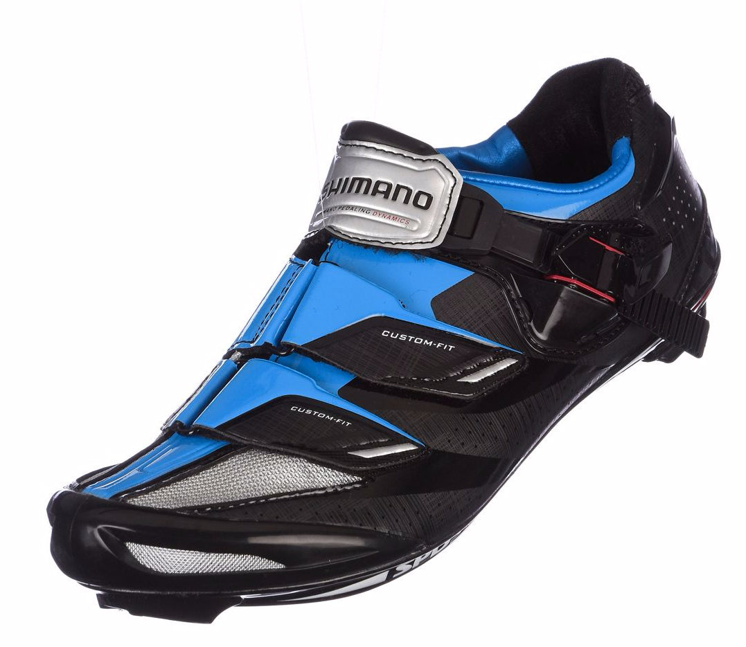 Blue shops shimano shoes