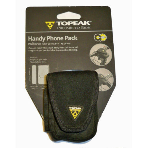 Topeak Bicycle Handy Phone Pack Micro w/ QuickClick Fixer F55 Bag w/  Belt Clip