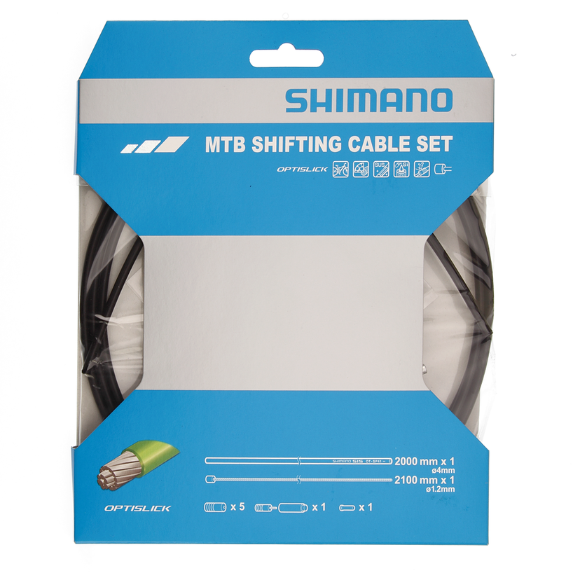 SHIMANO MTB Optislick Shift Cable Set for Rear Derailleur Black Y60198092