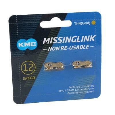 MissingLink 12 Speed Chain Master Link Fits KMC Shimano SRAM Chains 2Card Gold