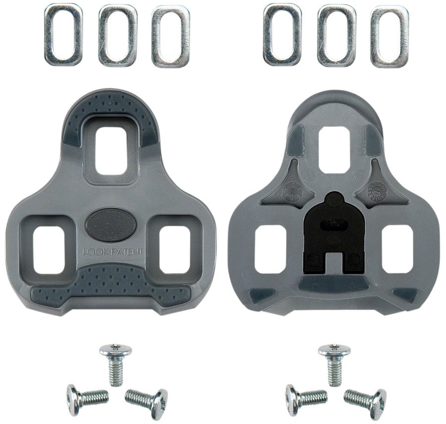 Look Keo Grip Pedal Replacement Cleat Set Gray 4.5 Degree Float w Mounting Hardw