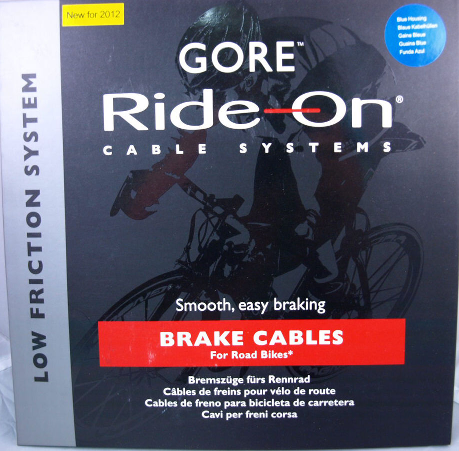 Gore RideOn Road Brake Cable and Housing Kit Low Friction Casing Blue F&R 2012