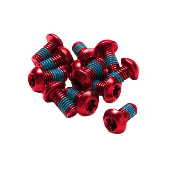 Reverse Brand Disc Rotor Bolts M5x10 12/Pack Bolt Set - Red