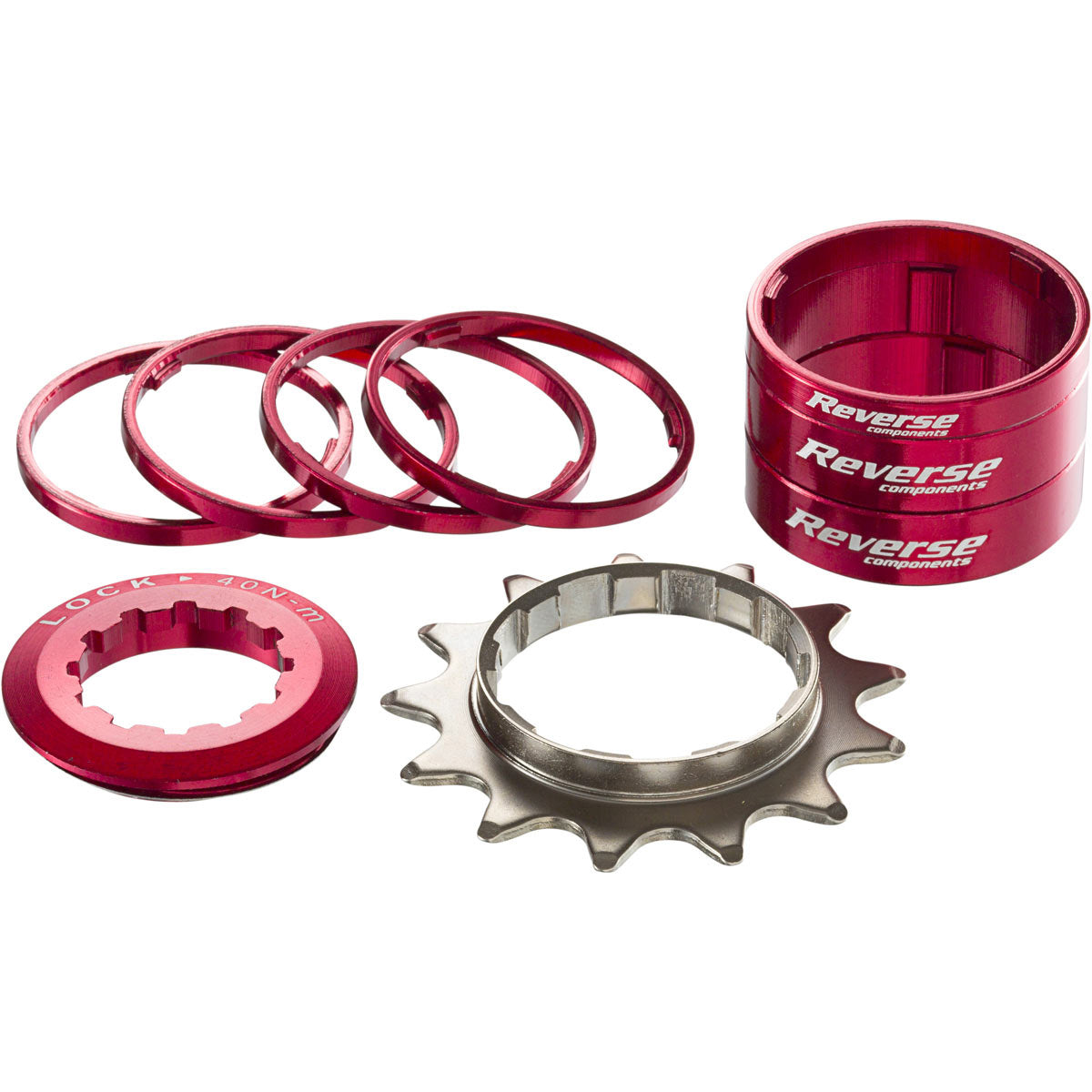 Bicycle Single Speed Kit 13T For Shimano HG Style Freehub Red by Reverse