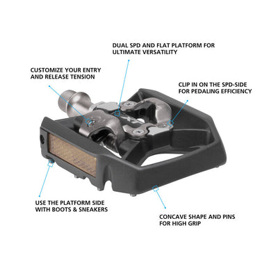 Shimano DEORE XT SM-SH56 PD-T8000 SPD PEDAL SET w/ REFLECTOR and CLEATS