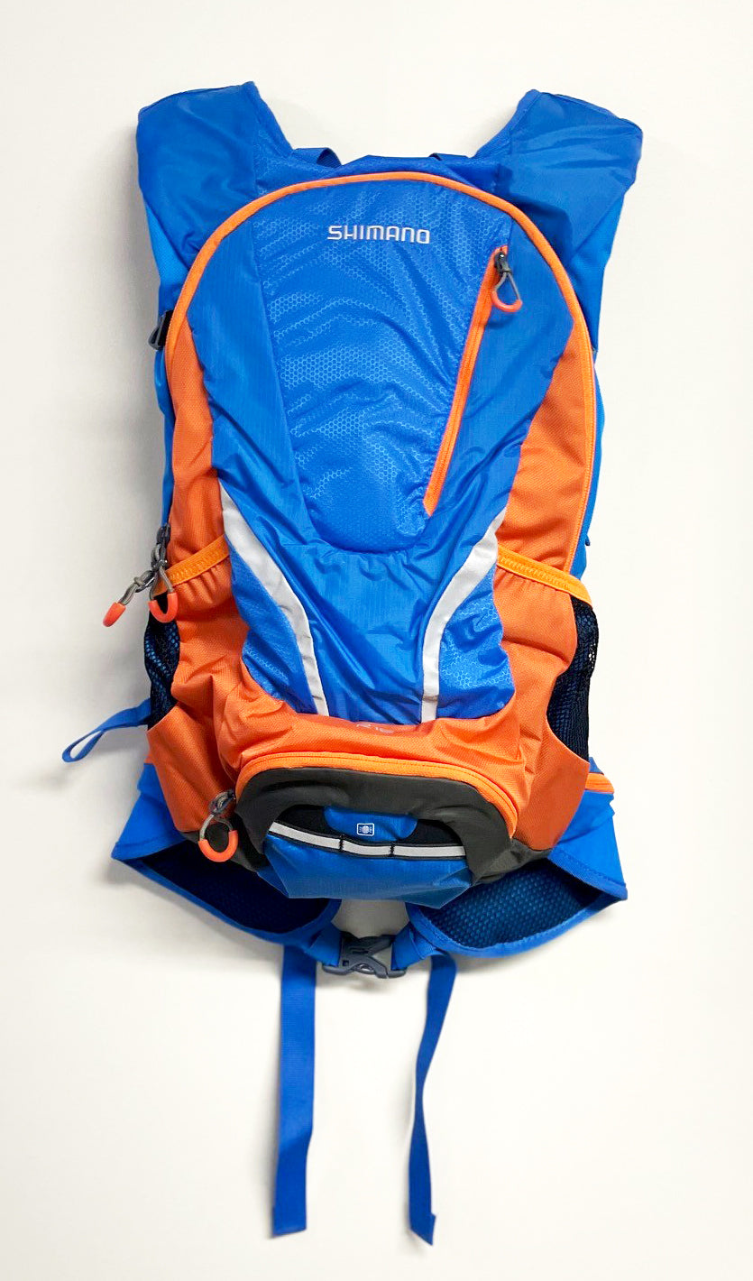 Shimano 16L Hydration Day Pack Cycling Backpack Sport Bag Blue w/ Orange