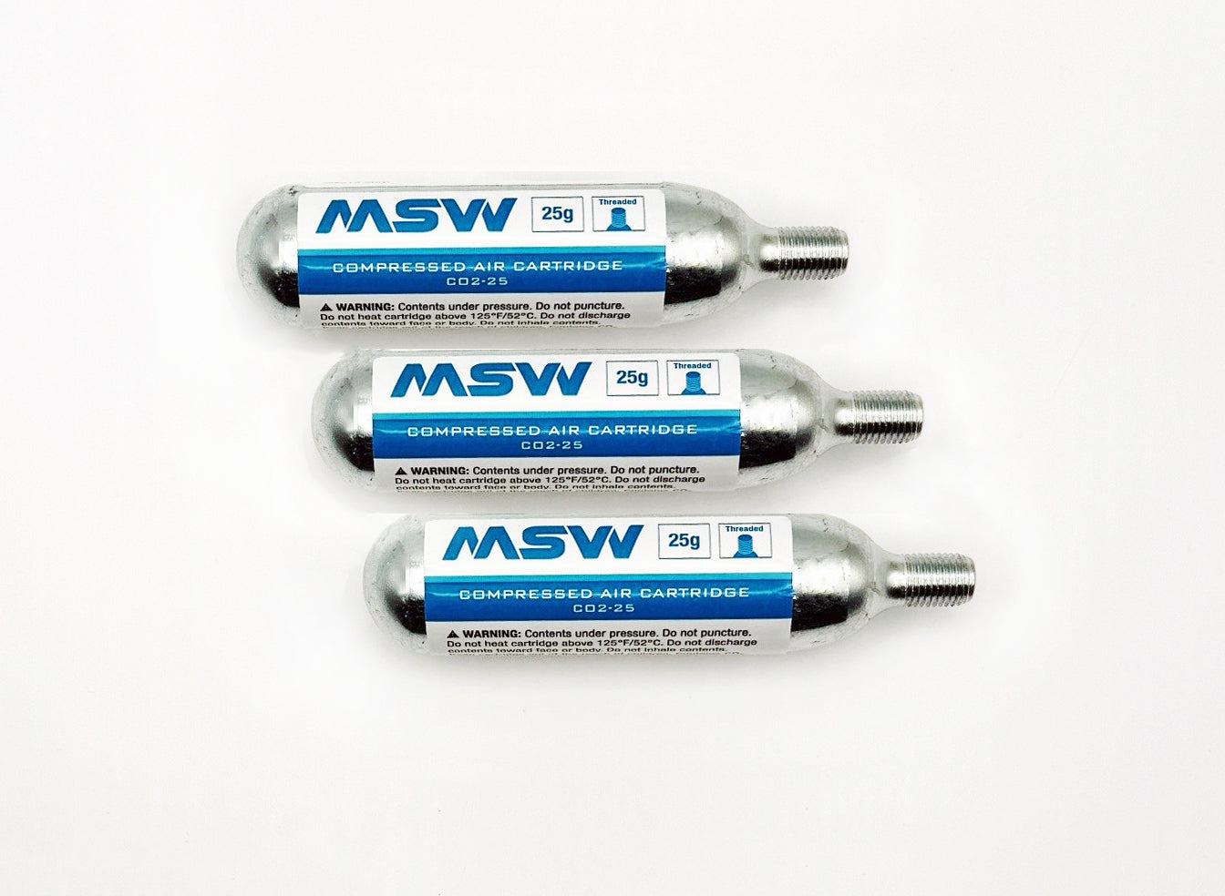 MSW 25g CO2 threaded Cartridges 25 g C02 For Gravel Bike Mountain Bike Tires