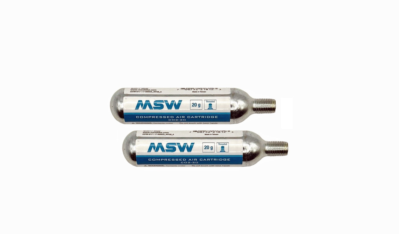 MSW Premium 20g Co2 Cartridges 20 g Threaded C02 for MTN Bike Tires