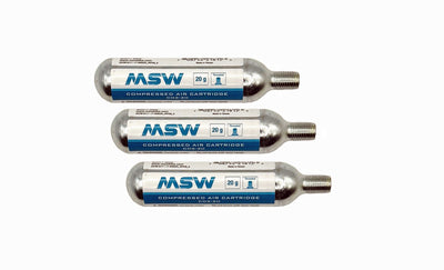 MSW Premium 20g Co2 Cartridges 20 g Threaded C02 for MTN Bike Tires