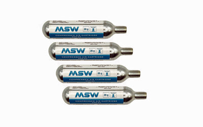 MSW Premium 20g Co2 Cartridges 20 g Threaded C02 for MTN Bike Tires