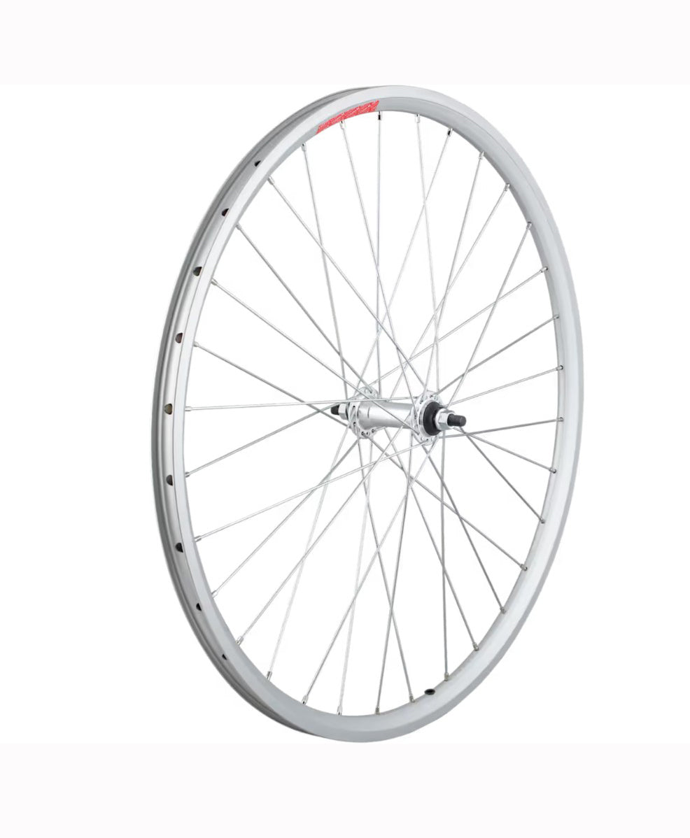 26" Aluminum Front Mountain Bike Wheel Bolt On  3/8" x 100mm Silver Double Wall Rim