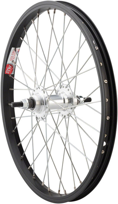 Rear Bicycle Wheel 18 Sta-Tru Steel Wheel Bolt On Axle 18" x 110mm Spacing Black