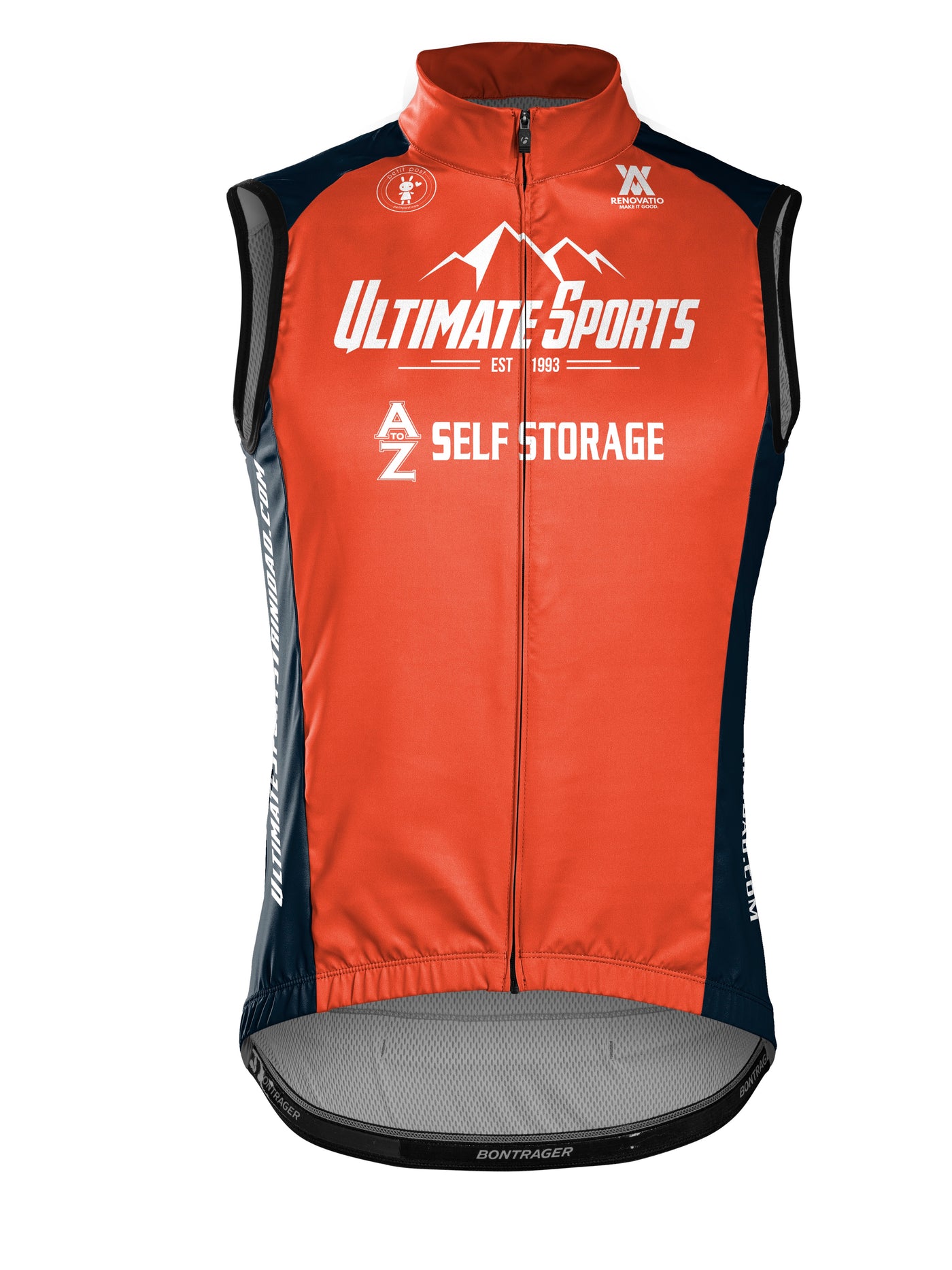 Ultimate Sports Team Cycling Windshell Vest Orange / Blue