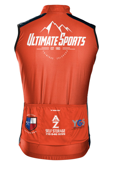 Ultimate Sports Team Cycling Windshell Vest Orange / Blue