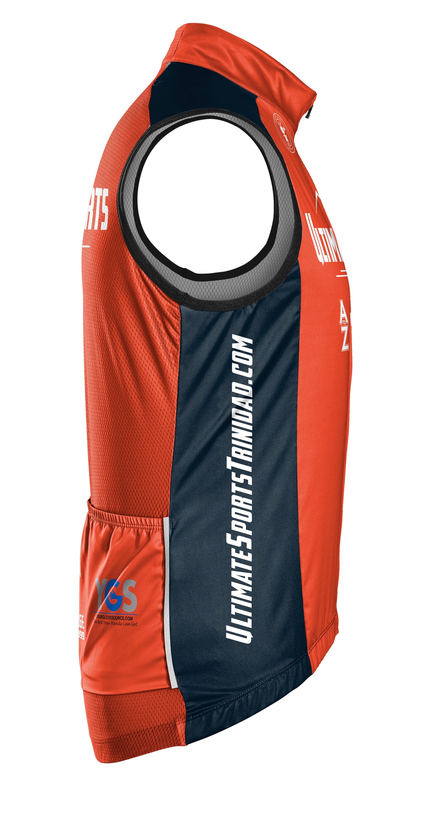 Ultimate Sports Team Cycling Windshell Vest Orange / Blue