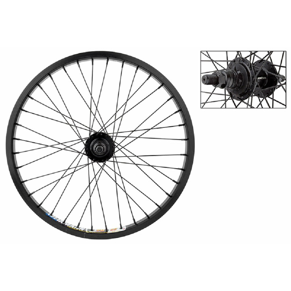 20" BMX Freestyle Rear Bicycle Wheel 20x1.75 w 9t Driver Weinman DM30 Rim Black