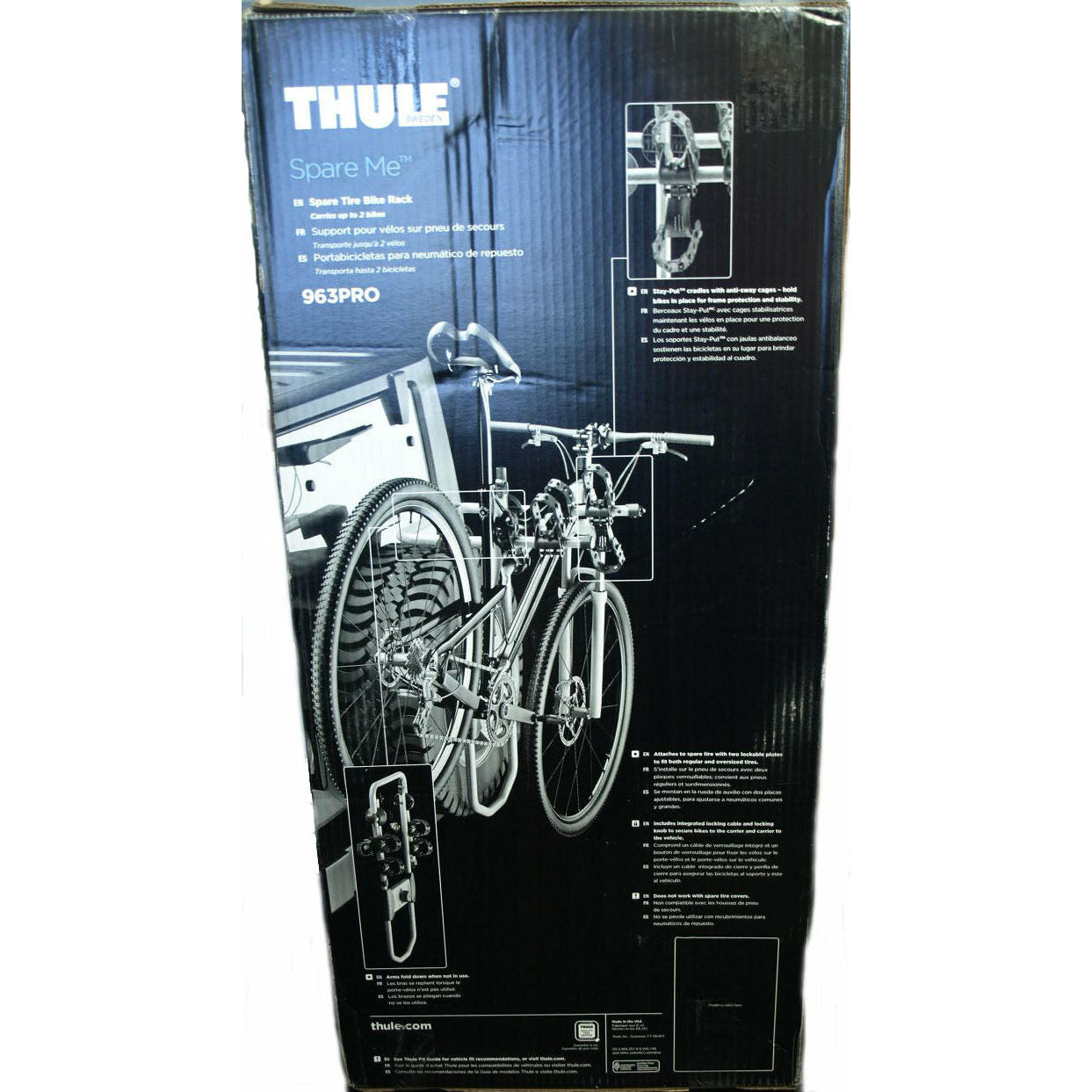 Thule 963PRO Spare Me Spare Tire Rack 2 Bike Travel Holder 963 Bicycle Carrier