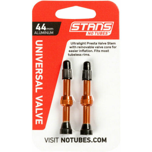Stan's NoTubes 44mm Tubeless Valves Pair Orange