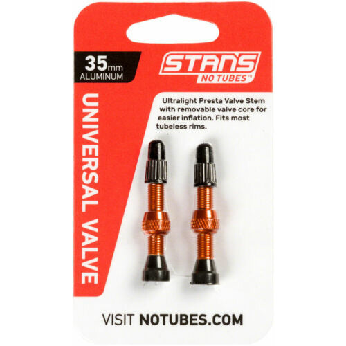 Stan's NoTubes 35mm Tubeless Valves Pair Orange