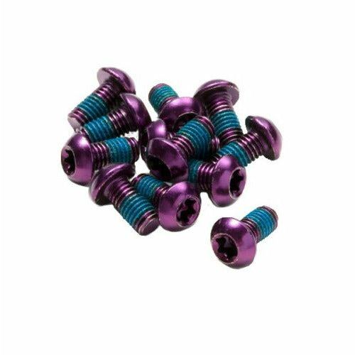 Reverse Brand Disc Rotor Bolts M5x10 12/Pack Bolt Set - Purple