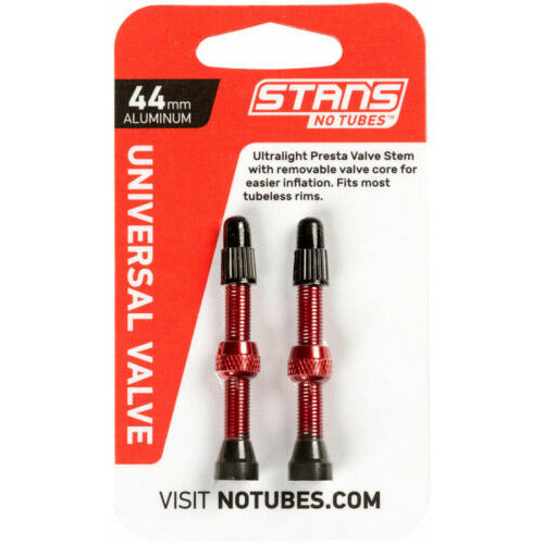 Stan's NoTubes 44mm Tubeless Valves Pair Red