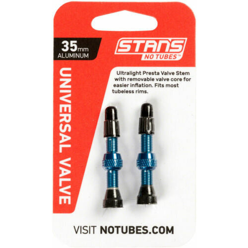 Stan's NoTubes 35mm Tubeless Valves Pair BLUE