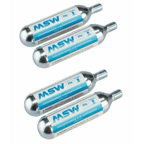 MSW Premium 20g Co2 Cartridges 20 g Threaded C02 for MTN Bike Tires 4 pk