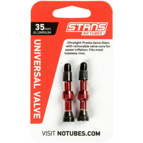 Stan's NoTubes 35mm Tubeless Valves Pair RED