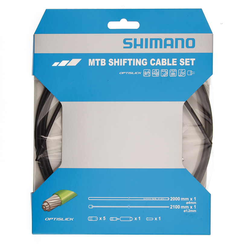 SHIMANO MTB Optislick Shift Cable Set for Rear Derailleur Black - Y60198092