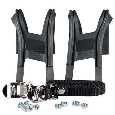 Wellgo Bicycle Pedal Toe Clip and Strap Set Replacement Straps & Clips Kit Large