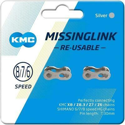 MissingLink 6 7 8 Speed Chain Master Link for KMC Shimano SRAM Chain 2pk Silver