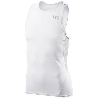 TYR All Elements Running Tank Semi Fitted Run Shirt Athletic Cut White XL