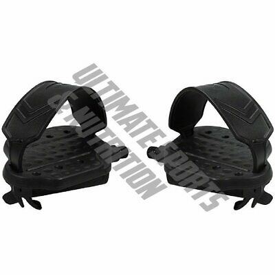 indoor bike pedals Stationary Bike Pedals 1/2" Axle Exercise Bicycle Pedal Set w Foot Str – Ultimate Sports