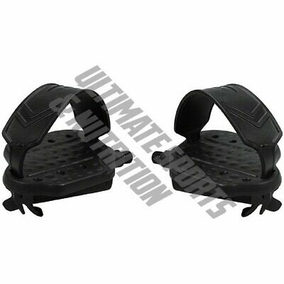 Stationary Bike Pedals 1/2" Axle Exercise Bicycle Pedal Set w Foot Straps by VP