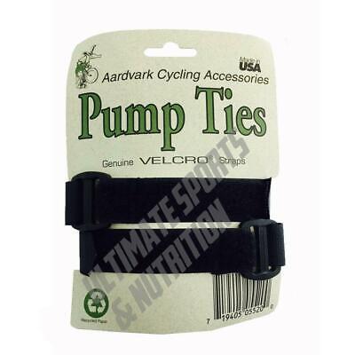 Aardvark Bicycle Frame Pump Tie Strap Bike Pump Hook and Loop Ties 2 Pack Black