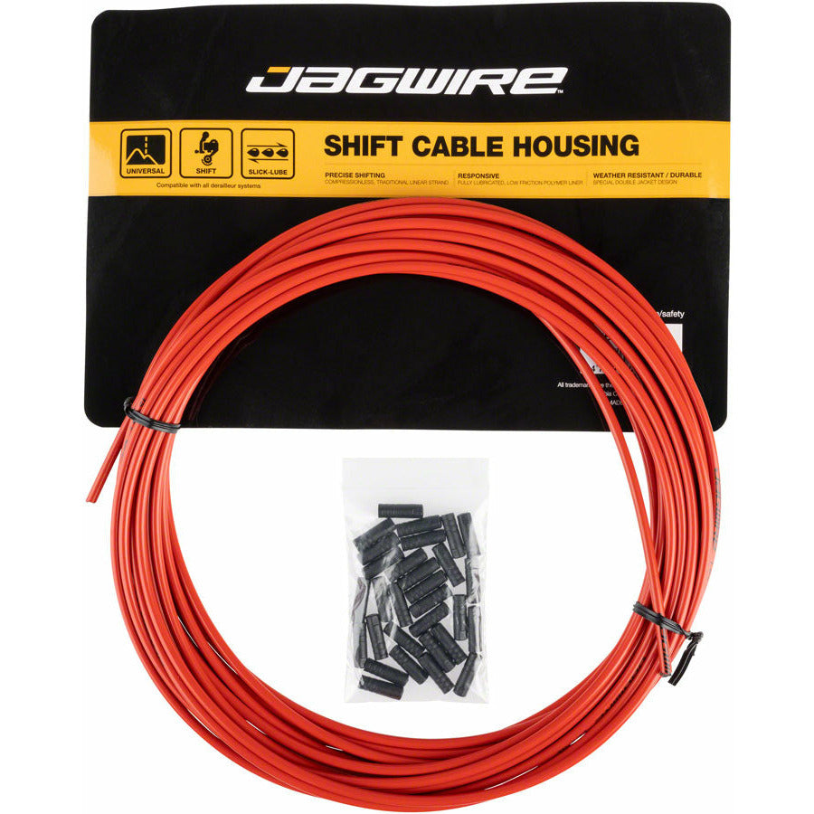 Jagwire 4mm L3 Shifter Casing Derailleur Cable Housing Red 25' Roll w End Caps