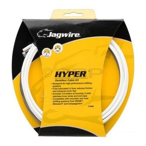 Jagwire Hyper Shift Cable Kit Road MTB Derailleur Cables Set Ferrules White