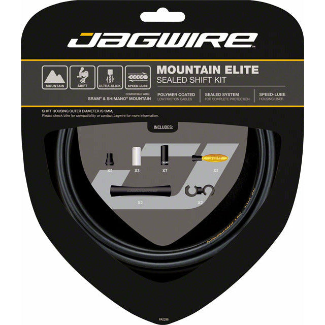 Jagwire MountainBike Elite Sealed Shift Cable System Shifter Cables Kit Black