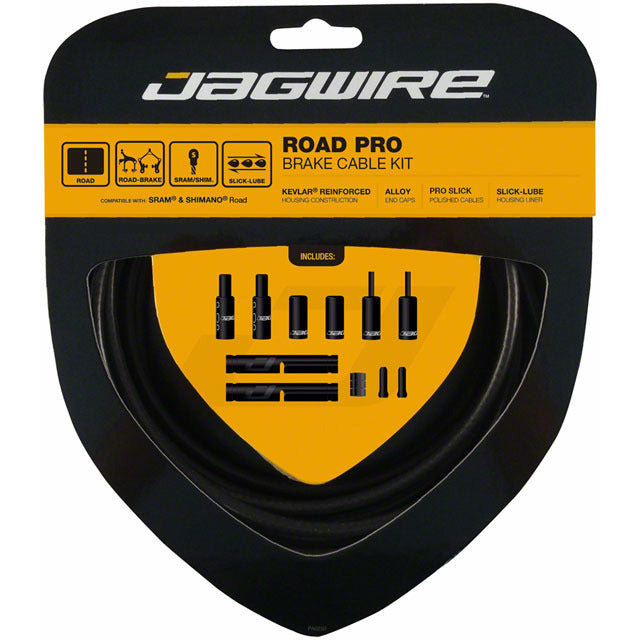 Jagwire Pro Brake Cable Kit for Road Bike fits SRAM Shimano Brake Levers Black