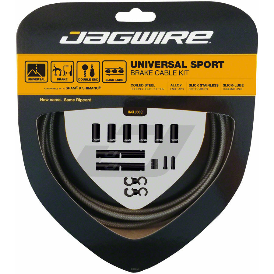 Jagwire Universal Sport Mountain Road Bike Brake Cable Housing Set Carbon Silver