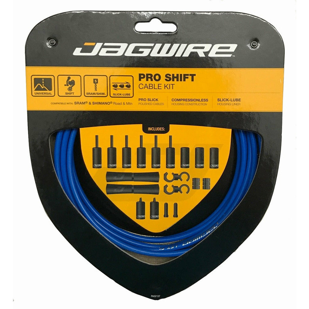 Jagwire Pro Shift Cable Kit Road Mountain For SRAM or Shimano Shifters SID Blue