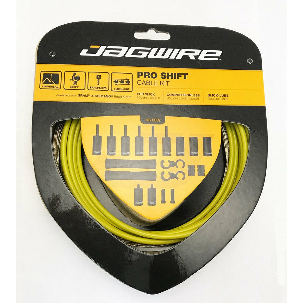 Jagwire Pro Shift Cable Kit Road Mountain Bike for SRAM Shimano Shifters Yellow