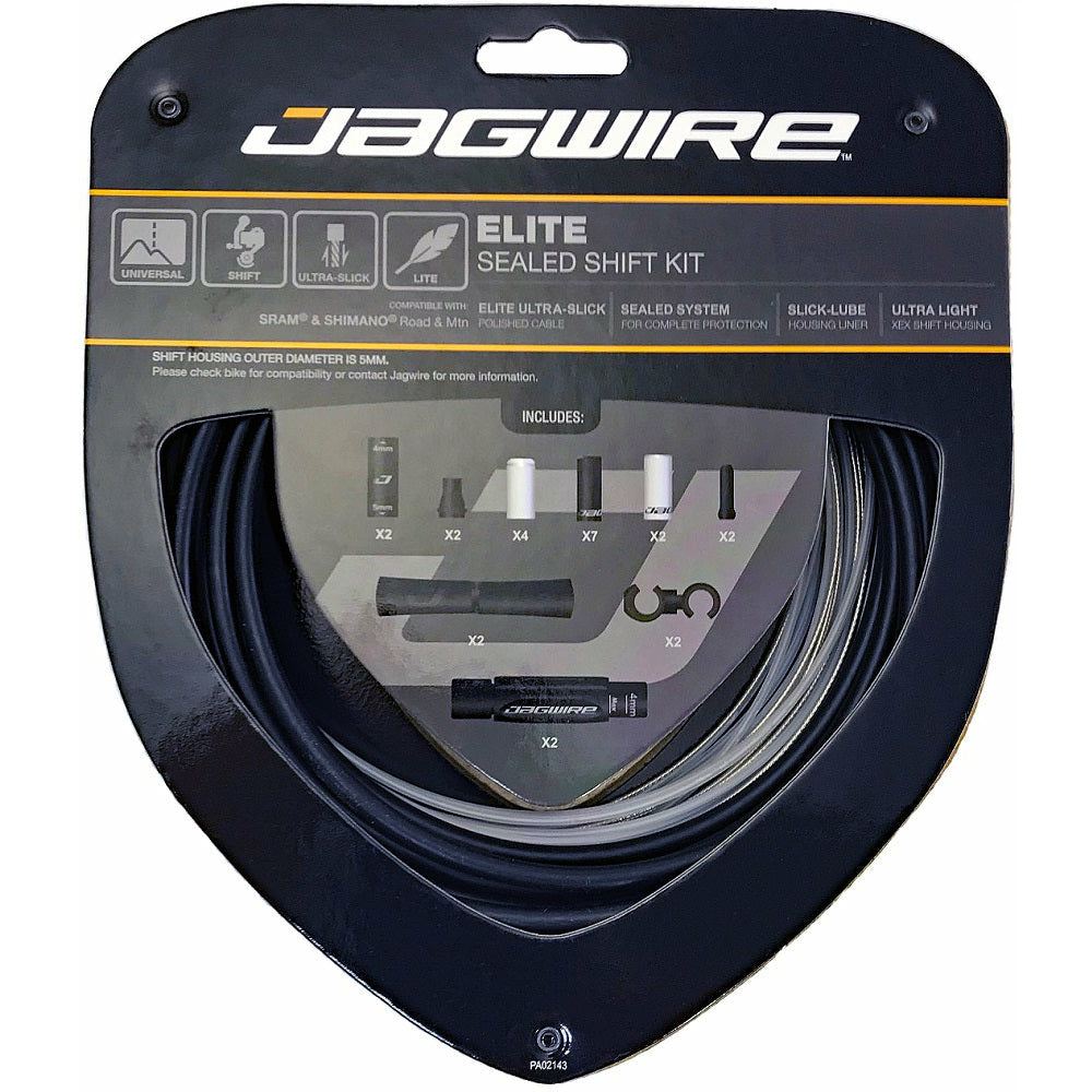 Jagwire Elite Sealed Shift Cable Kit SRAM Shimano with Ultra-Slick Cables Black