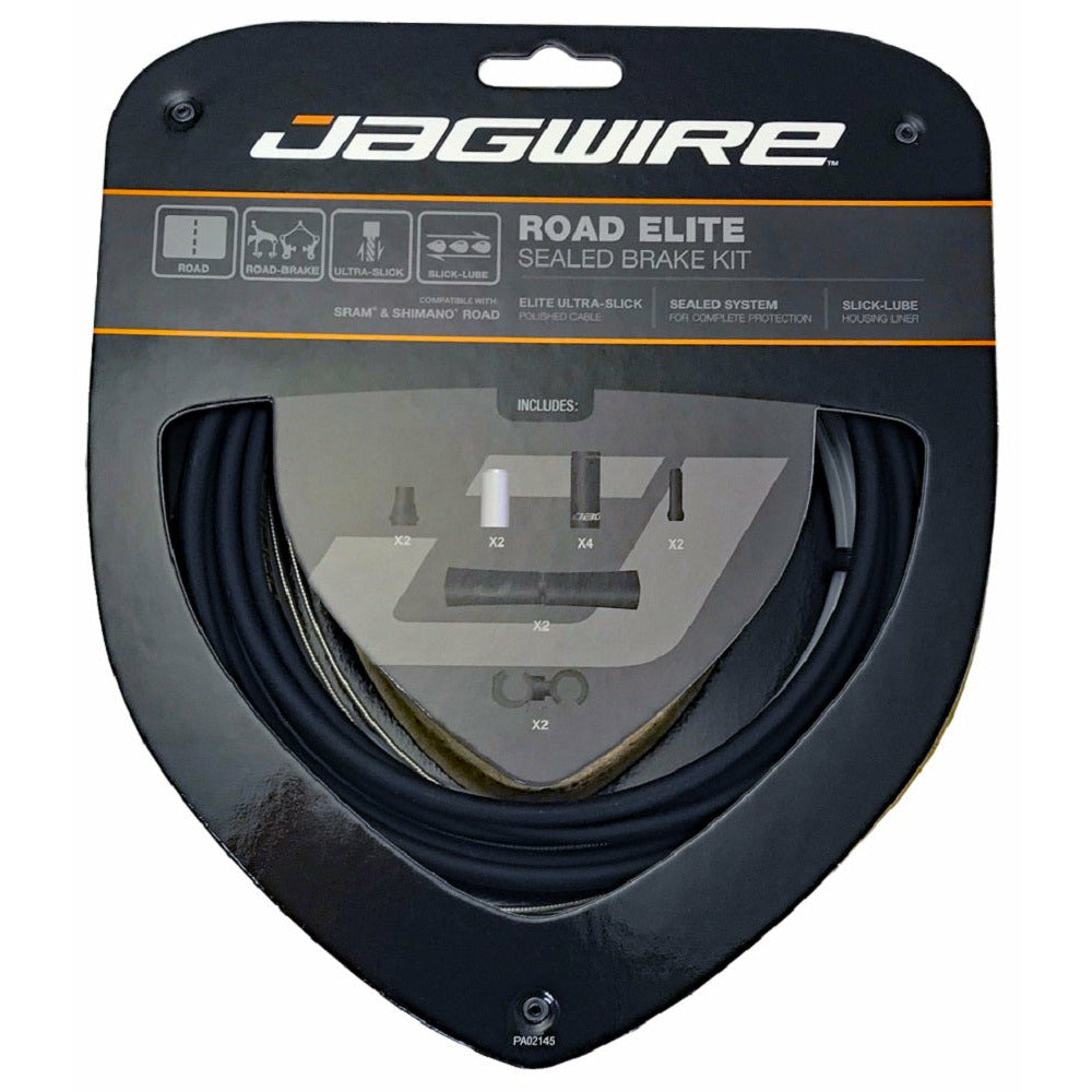 Jagwire Road Elite Sealed Brake Cable Kit SRAM Shimano Ultra-Slick Cables Black