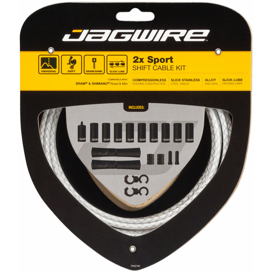Jagwire 2x Sport Shift Cable Kit SRAM/Shimano Braded White