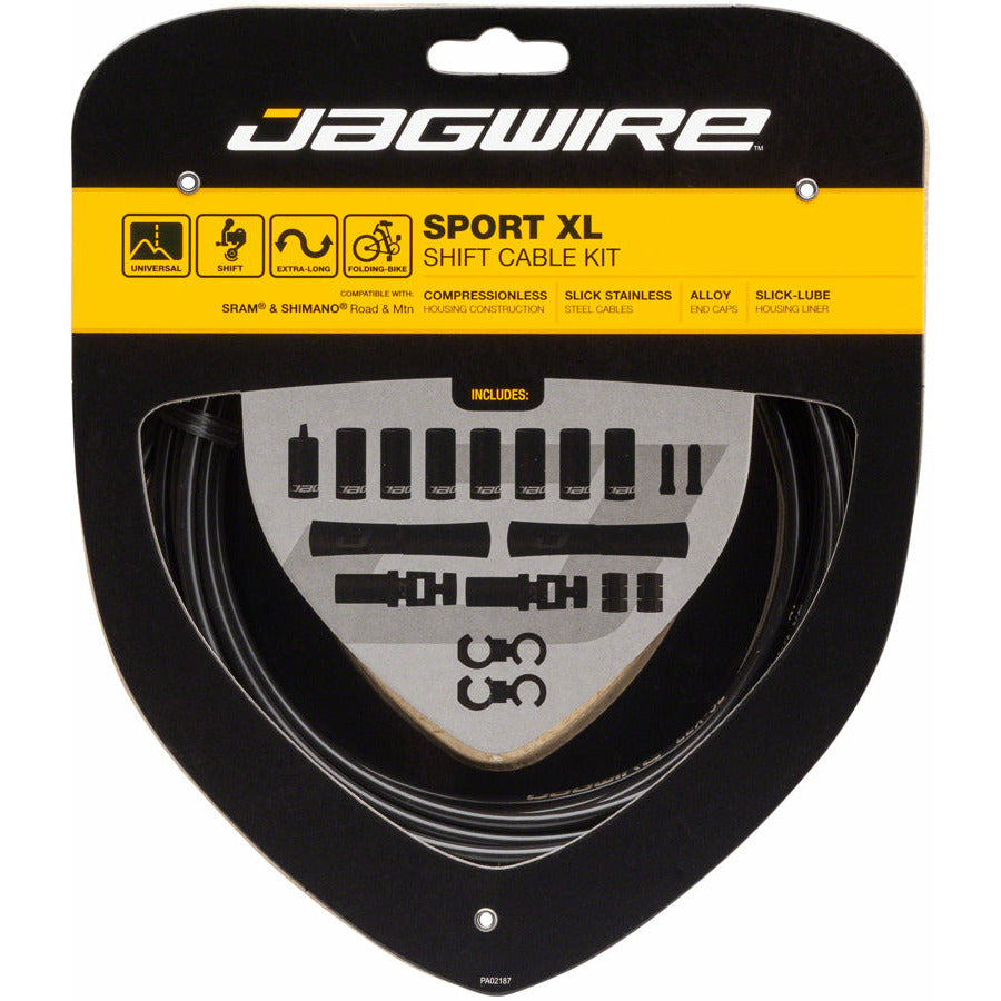 Jagwire Universal Sport Shift XL Kit Black XLong Cable System Housing Kit for Folding Bikes / Tandem Bicycle