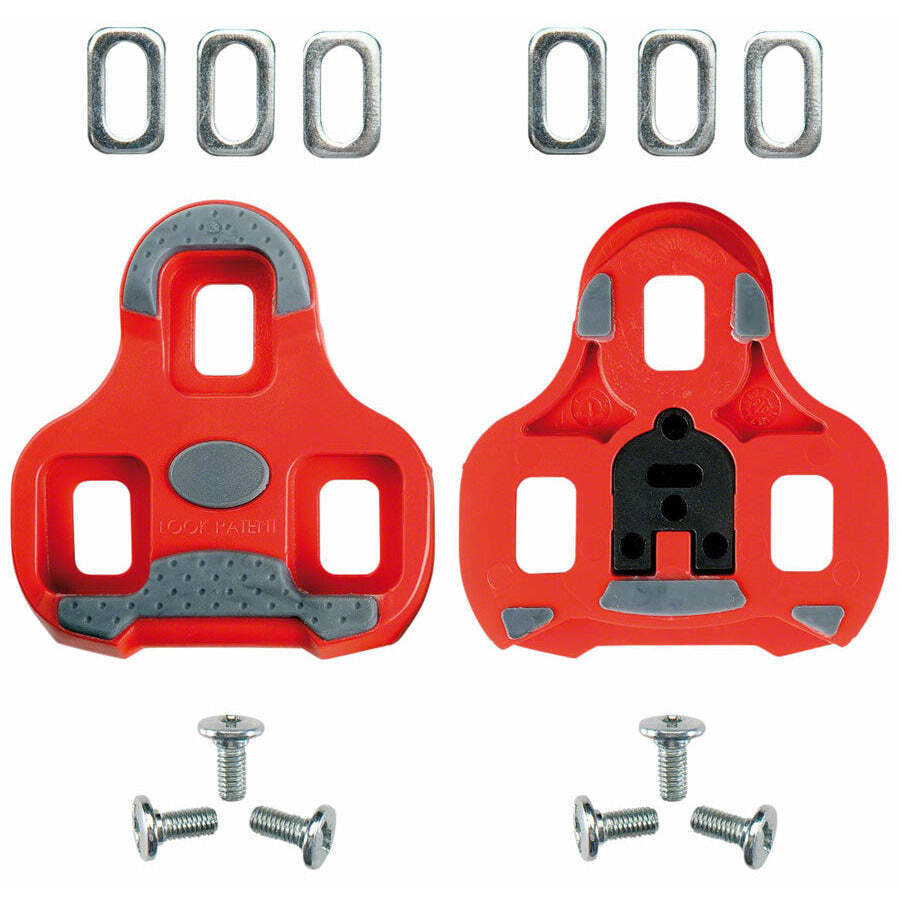 Keo Grip Pedal Replacement Cleat Set Red 9 Degree Float w Mounting Hardware