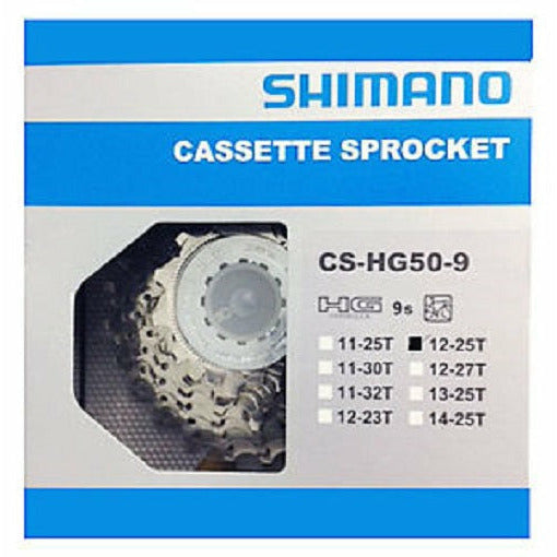 Shimano Cassettes 9 Speed Cassette 12-25 CS HG50 9sp