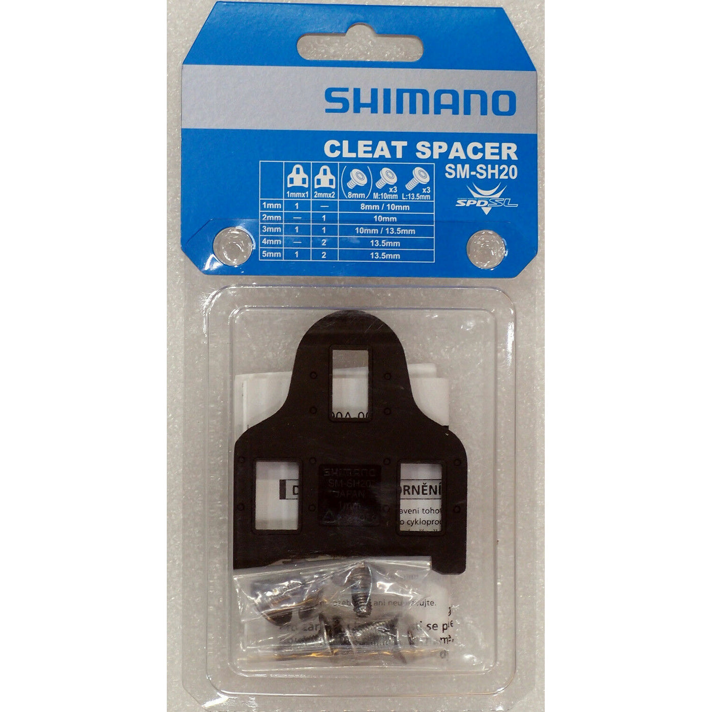Shimano Leg Length Cleat Spacer Shim Set For Road Pedal SPD-SL Cleats  SM-SH20
